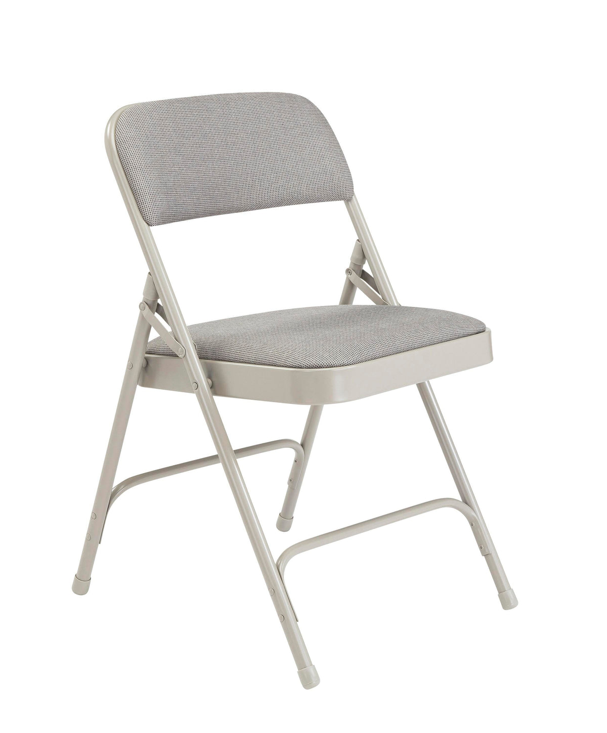 CHAIR FOLDING - NPS 2200 SERIES-DELUXE FABRIC UPHOLSTERED DOUBLE HINGE PREMIUM FOLDING CHAIR - GREY FRAME - GREYSTONE SEAT/BACK - 4 PACK