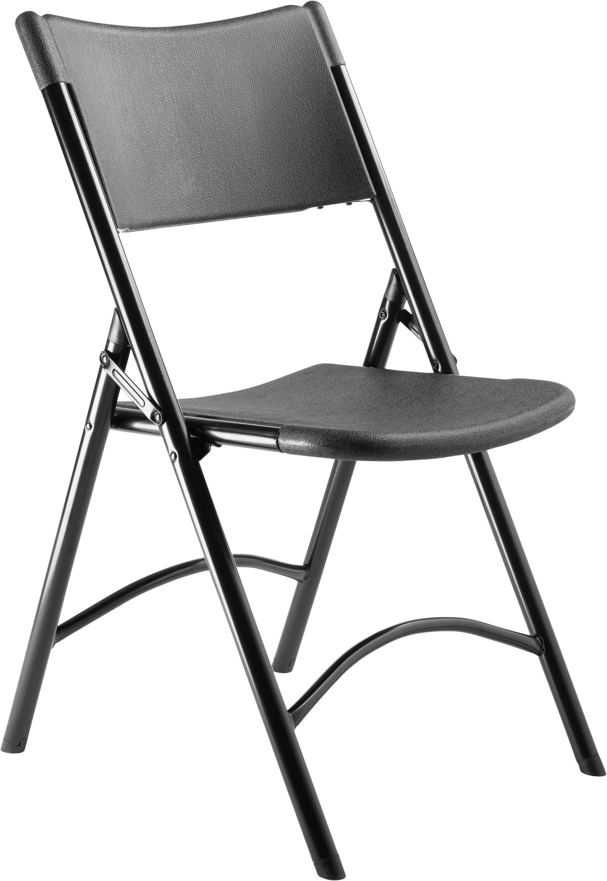 CHAIR FOLDING - NPS 600 SERIES- HEAVY DUTY PLASTIC FOLDING CHAIR - BLACK FRAME - BLACK SEAT/BACK - 4 PACK