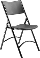 CHAIR FOLDING - NPS 600 SERIES- HEAVY DUTY PLASTIC FOLDING CHAIR - BLACK FRAME - BLACK SEAT/BACK - 4 PACK