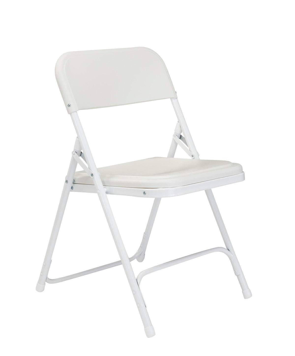CHAIR FOLDING - NPS 800 SERIES-PREMIUM LIGHTWEIGHT PLASTIC FOLDING CHAIR - WHITE FRAME - WHITE SEAT/BACK - 4 PACK