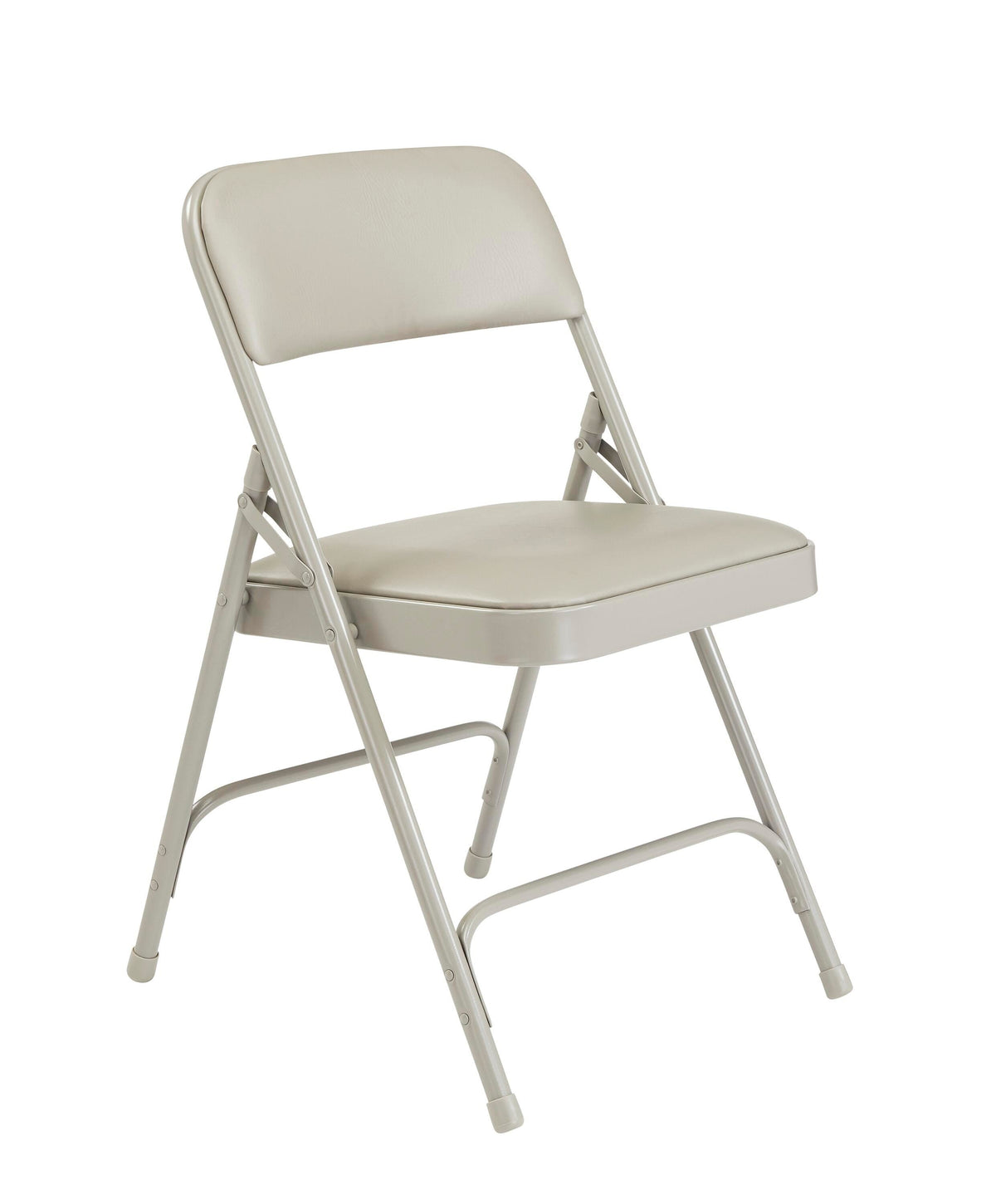 CHAIR FOLDING - NPS 1200 SERIES-PREMIUM VINYL UPHOLSTERED DOUBLE HINGE FOLDING CHAIR - GREY FRAME - WARM GREY SEAT/BACK - 4 PACK