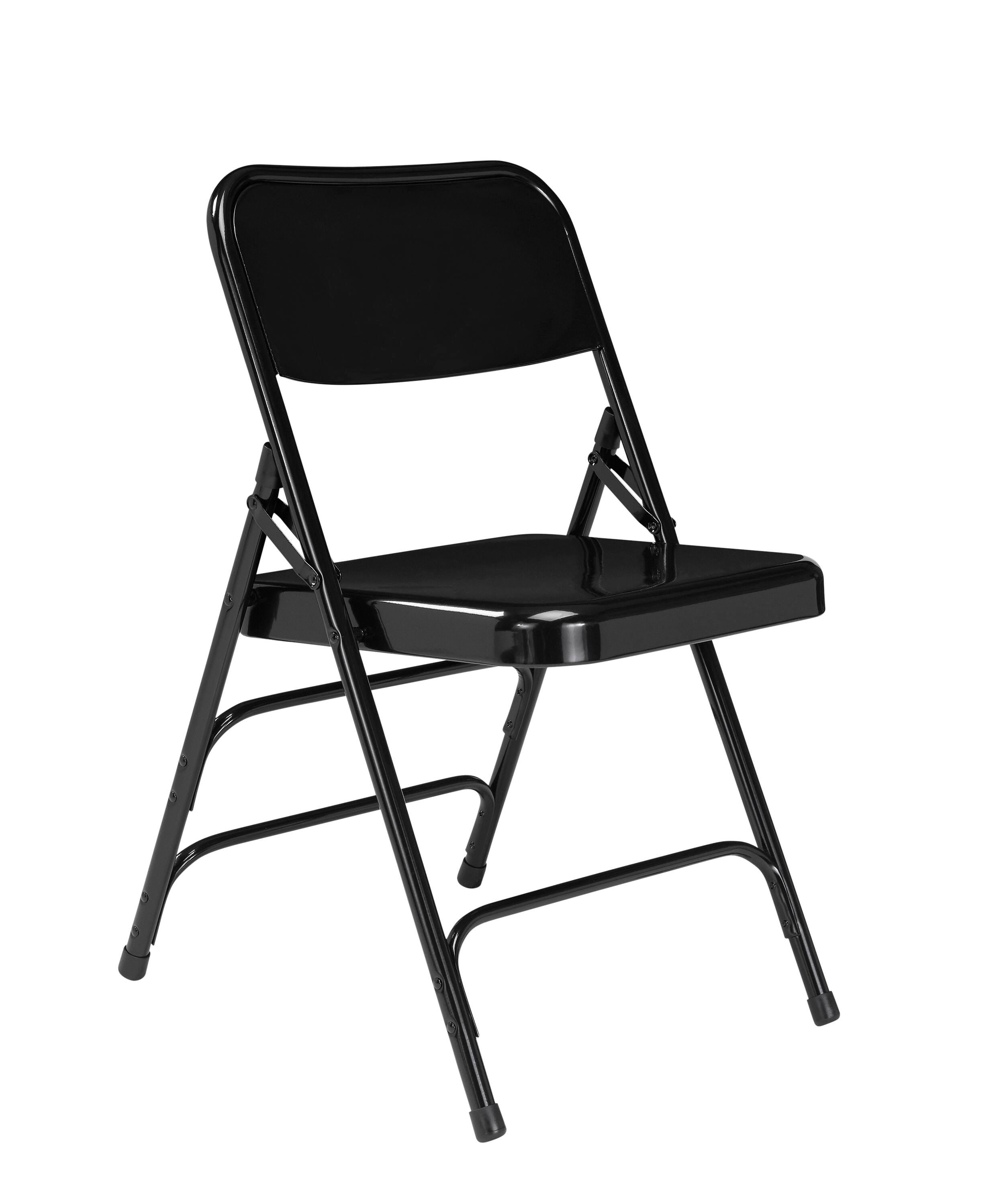 CHAIR FOLDING - NPS 300 SERIES-DELUXE ALL-STEEL TRIPLE BRACE DOUBLE HINGE FOLDING CHAIR - BLACK - 4 PACK