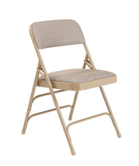 CHAIR FOLDING - NPS 2300 SERIES-DELUXE FABRIC UPHOLSTERED TRIPLE BRACE DOUBLE HINGE PREMIUM FOLDING CHAIR -BEIGE FRAME - CAFE BEIGE SEAT/BACK - 4 PACK