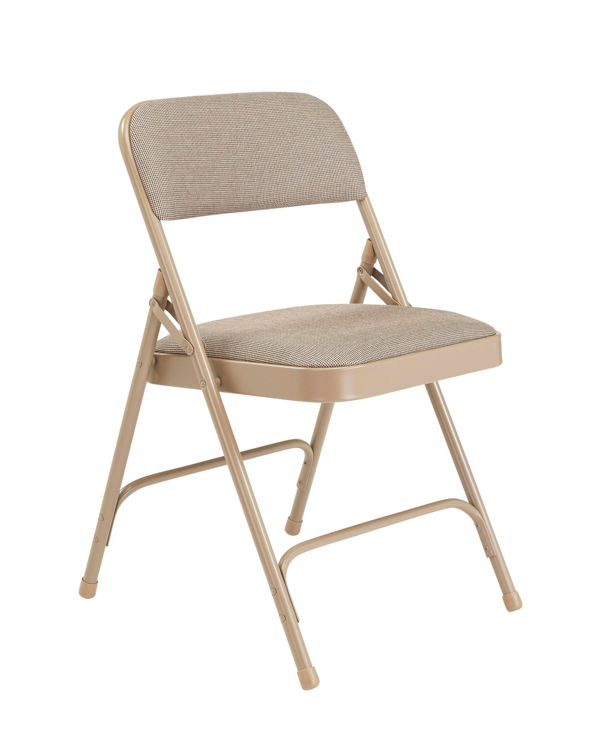 CHAIR FOLDING - NPS 2200 SERIES-DELUXE FABRIC UPHOLSTERED DOUBLE HINGE PREMIUM FOLDING CHAIR - BEIGE FRAME - CAFE BEIGE SEAT/BACK - 4 PACK