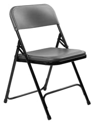 CHAIR FOLDING - NPS 800 SERIES-PREMIUM LIGHTWEIGHT PLASTIC FOLDING CHAIR - BLACK FRAME - CHARCOAL SLATE SEAT/BACK - 4 PACK