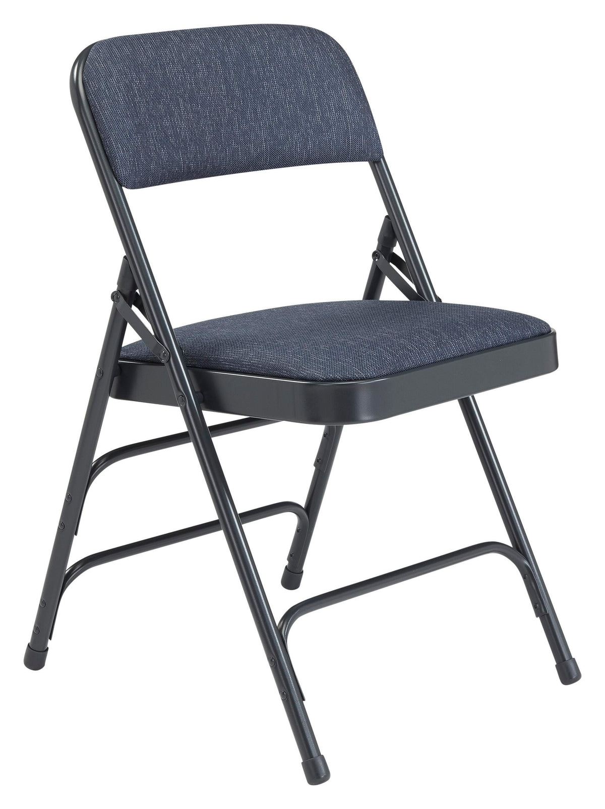 CHAIR FOLDING - NPS 2300 SERIES-DELUXE FABRIC UPHOLSTERED TRIPLE BRACE DOUBLE HINGE PREMIUM FOLDING CHAIR - CHAR-BLUE FRAME - IMPERIAL BLUE SEAT/BACK - 4 PACK
