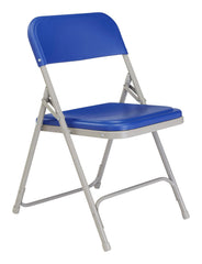 CHAIR FOLDING - NPS 800 SERIES-PREMIUM LIGHTWEIGHT PLASTIC FOLDING CHAIR - GREY FRAME - BLUE SEAT/BACK - 4 PACK