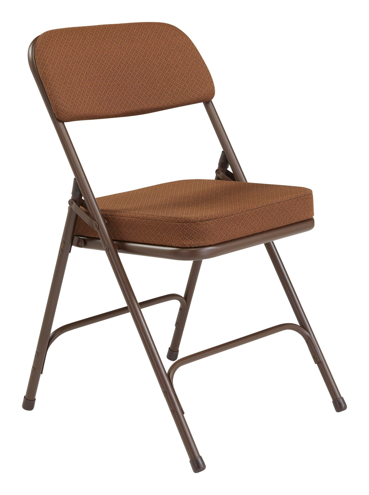 CHAIR FOLDING - NPS 3200 SERIES- PREMIUM 2 INCH FABRIC UPHOLSTERED DOUBLE HINGE FOLDING CHAIR - BROWN FRAME - ANTIQUE GOLD SEAT/BACK - 2 PACK