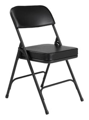 CHAIR FOLDING - NPS 3200 SERIES- PREMIUM 2 INCH VINYL UPHOLSTERED DOUBLE HINGE FOLDING CHAIR - BLACK - 2 PACK