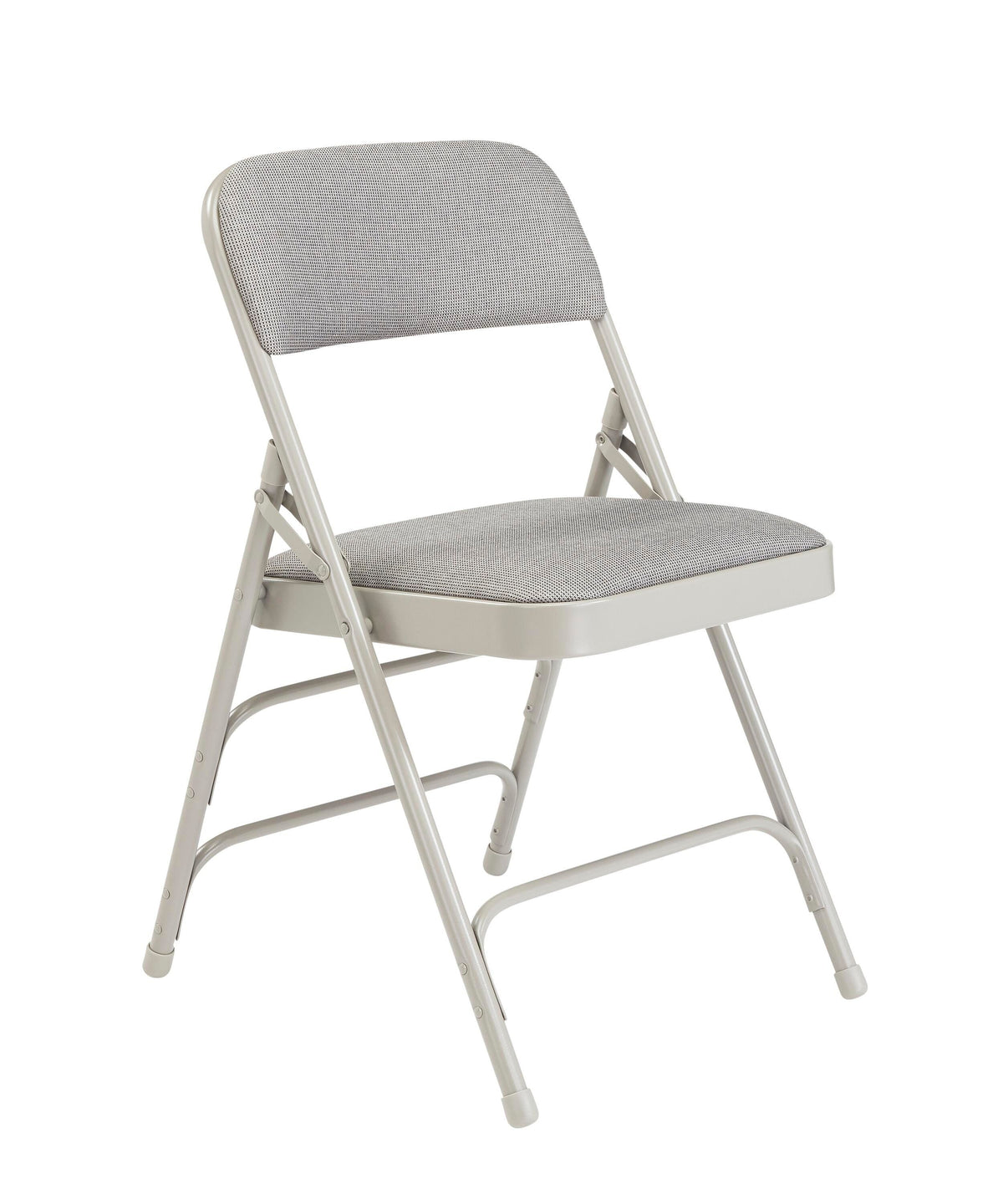 CHAIR FOLDING - NPS 2300 SERIES-DELUXE FABRIC UPHOLSTERED TRIPLE BRACE DOUBLE HINGE PREMIUM FOLDING CHAIR - GRAY FRAME - GREYSTONE SEAT/BACK - 4 PACK