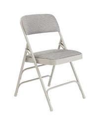 CHAIR FOLDING - NPS 2300 SERIES-DELUXE FABRIC UPHOLSTERED TRIPLE BRACE DOUBLE HINGE PREMIUM FOLDING CHAIR - GRAY FRAME - GREYSTONE SEAT/BACK - 4 PACK