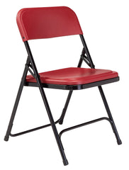 CHAIR FOLDING - NPS 800 SERIES-PREMIUM LIGHTWEIGHT PLASTIC FOLDING CHAIR -BLACK FRAME - BURGUNDY SEAT/BACK - 4 PACK
