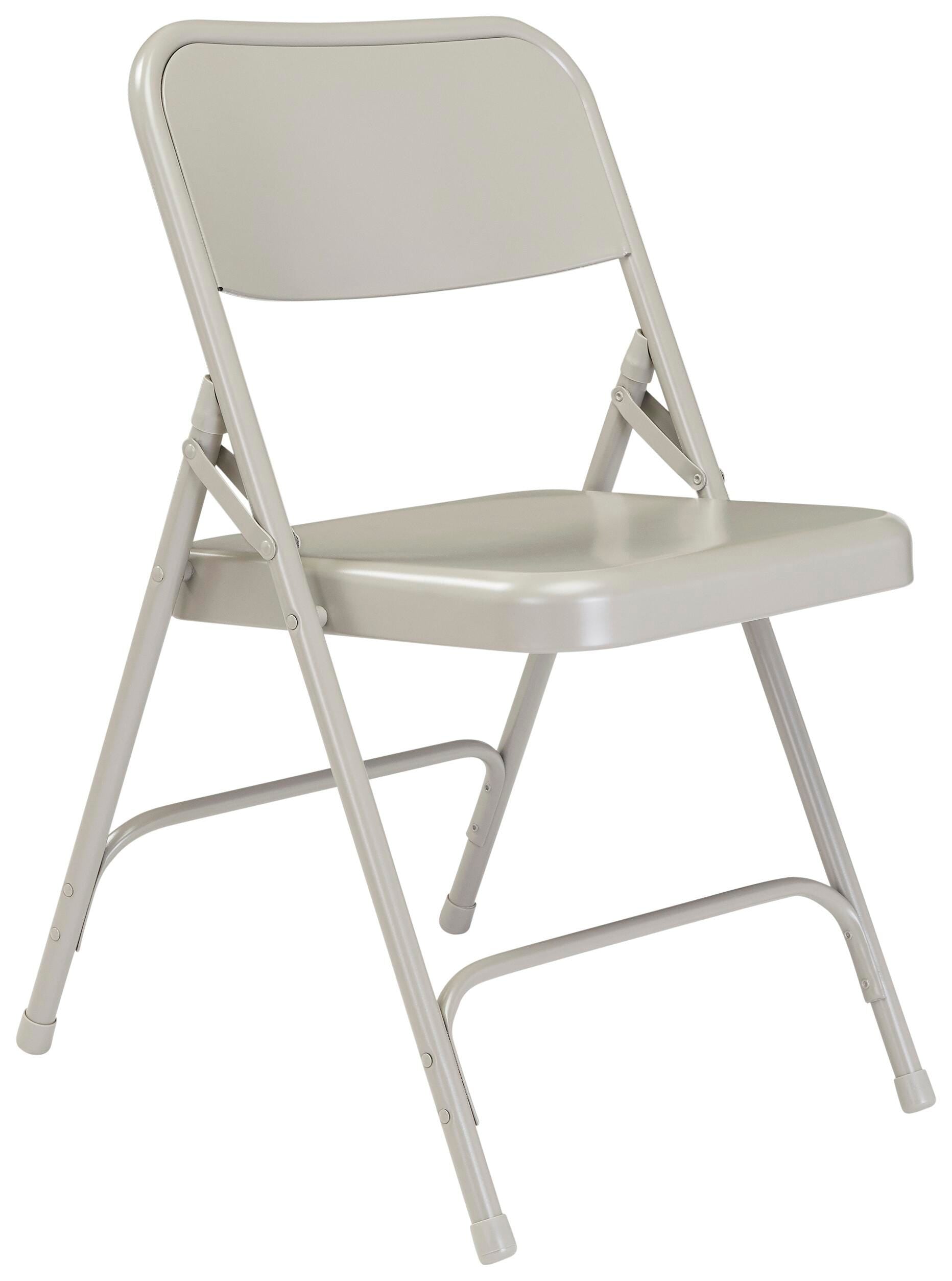 CHAIR FOLDING - NPS 200 SERIES-PREMIUM ALL STEEL DOUBLE HINGE FOLDING CHAIR - GREY - 4 PACK