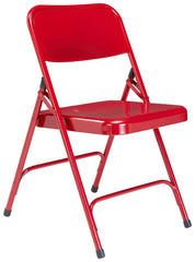 CHAIR FOLDING - NPS 200 SERIES-PREMIUM ALL STEEL DOUBLE HINGE FOLDING CHAIR - RED - 4 PACK