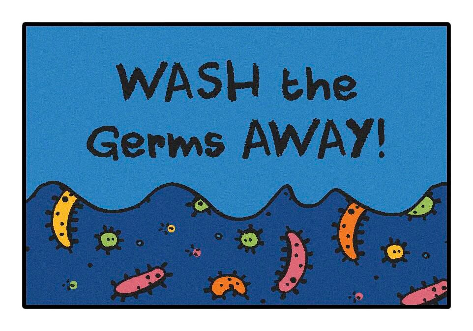 CARPETS FOR KIDS - KIDSVALUE WASH AWAY THE GERMS - RECTANGLE - 3 FT X 4 FT 6 IN - PRIMARY COLOR