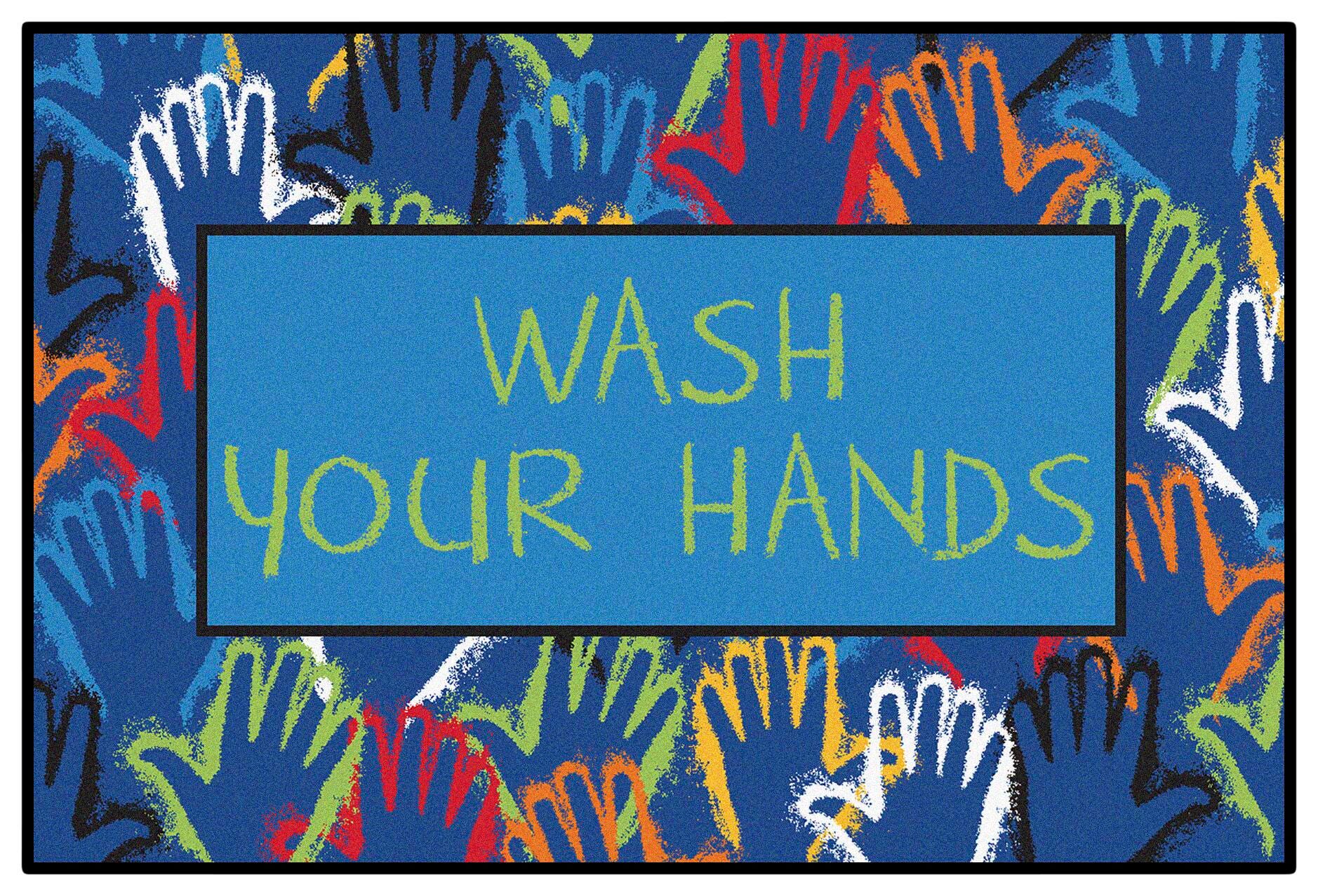 CARPETS FOR KIDS - KIDSVALUE WASH YOUR HANDS - 4 X 6 FT RECTANGLE