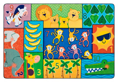 CARPETS FOR KIDS - PIXEL PERFECT JUNGLE JAM COUNTING - 6 FT X 9 FT - RECTANGLE
