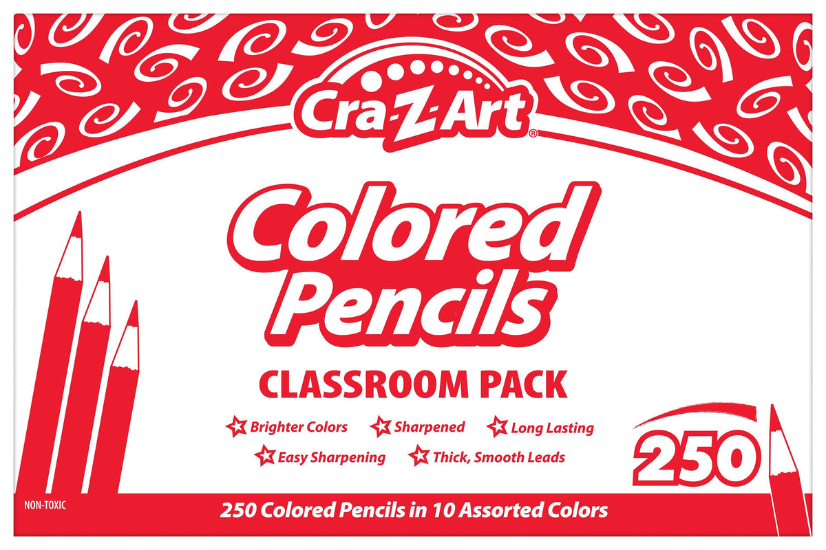 PENCILS COLORED CRAZY ART CLASSROOM PACK 10-COLOR SET OF 250