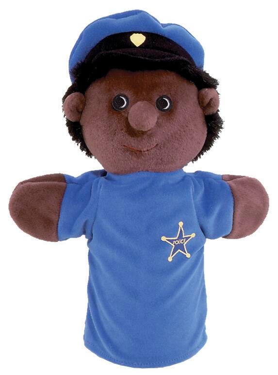 PUPPET HAND POLICE OFFICER AFRICAN AMERICAN