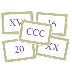 Dble Sided Roman Numerals Cards A6