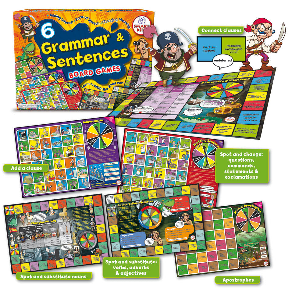 Grammar Sentances Board Games X 6