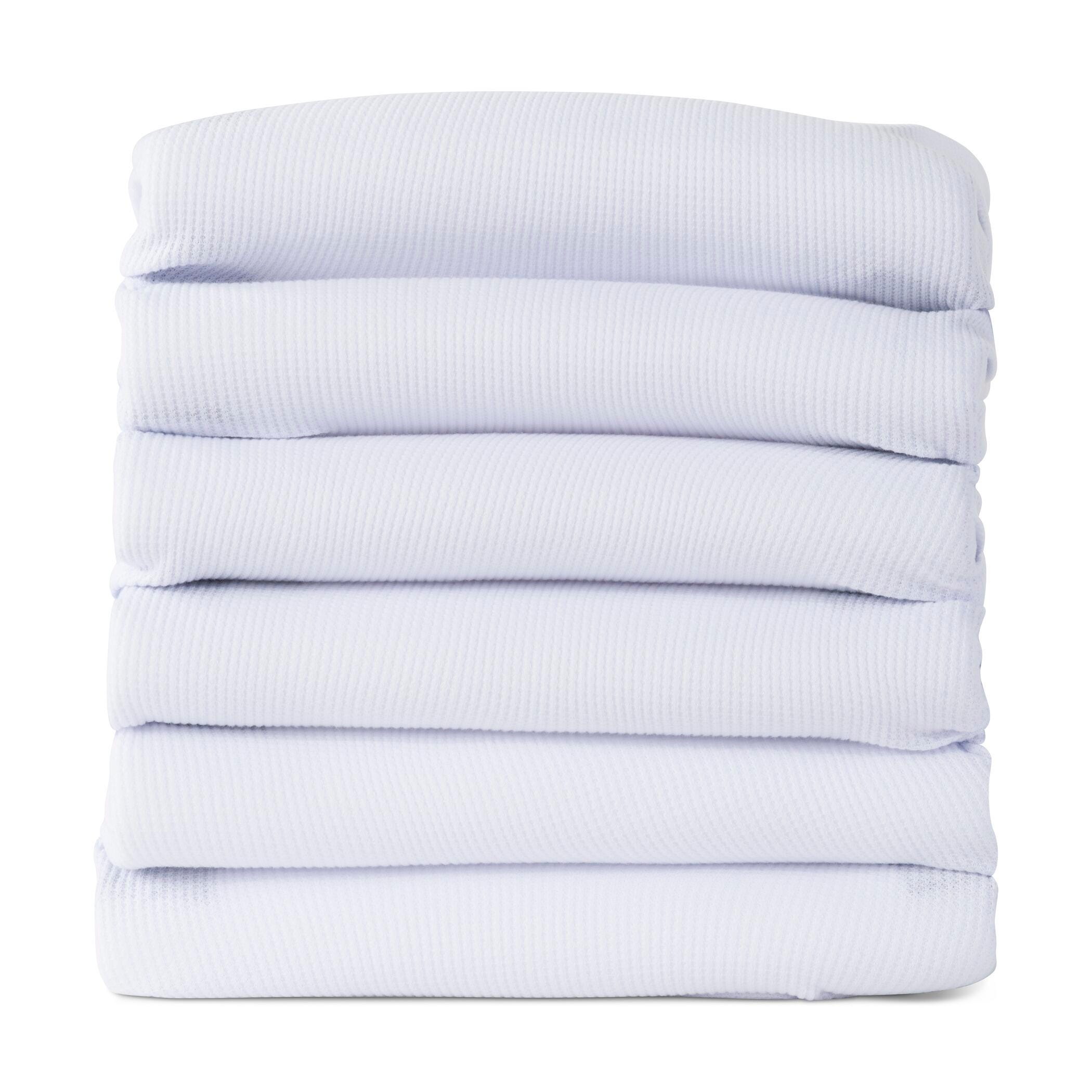 BLANKET CRIB THERMASOFT COTTON KNIT WHITE PACK OF 6