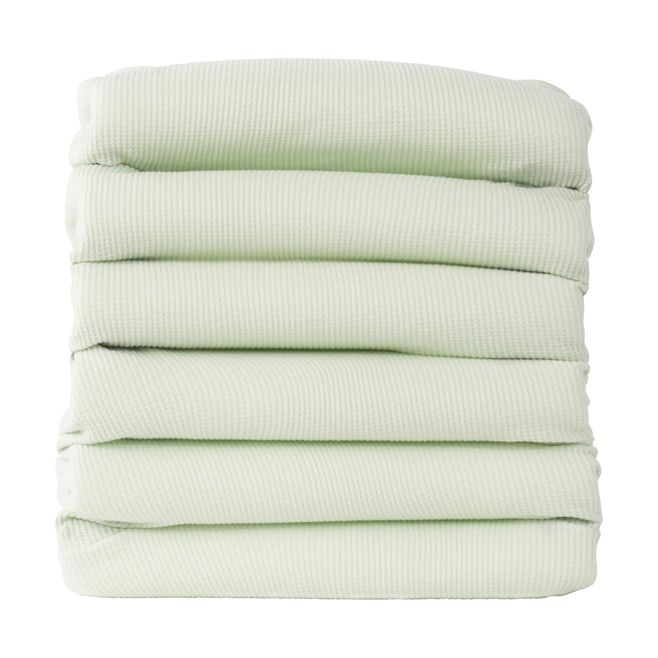 BLANKET CRIB THERMASOFT COTTON KNIT MINT PACK OF 6