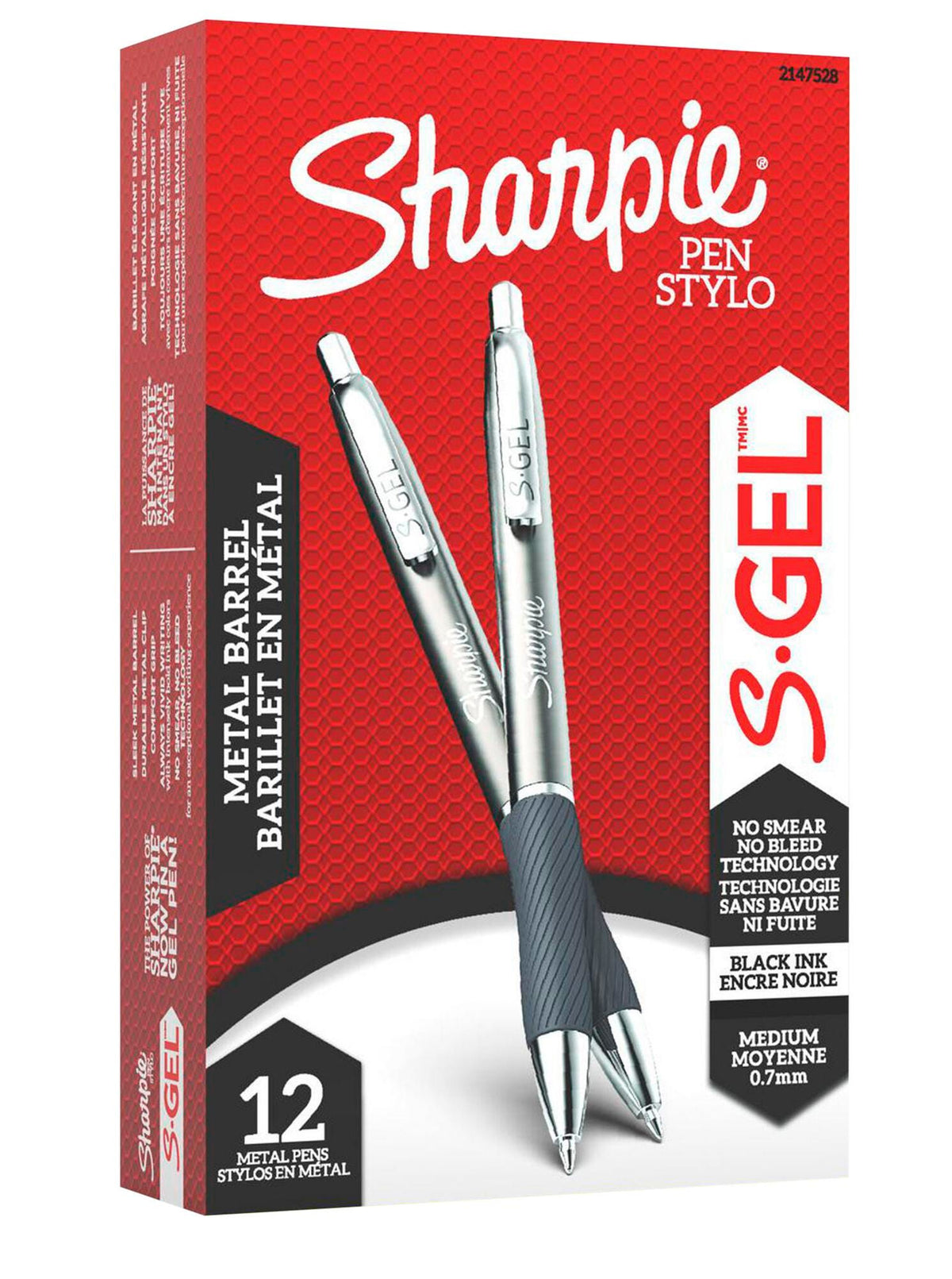 PEN SHARPIE GEL 0.7 MM GUN METAL BLACK PACK OF 12