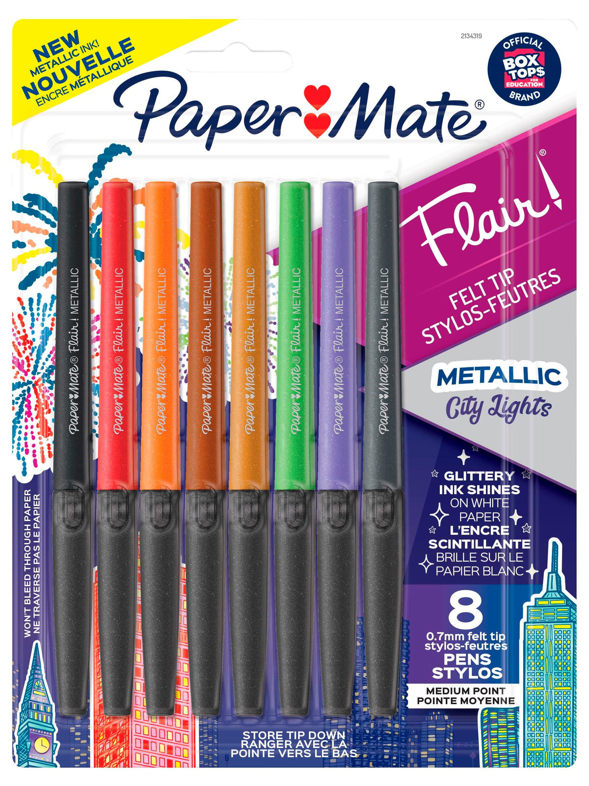 PEN FLAIR METALLIC ASST SET OF 8