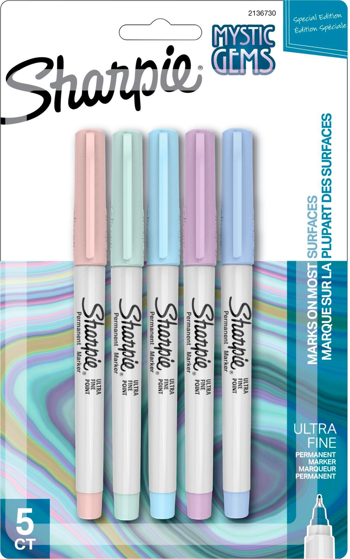 MARKER SHARPIE ULTRAFINE MYSTIC GEMS SET OF 5