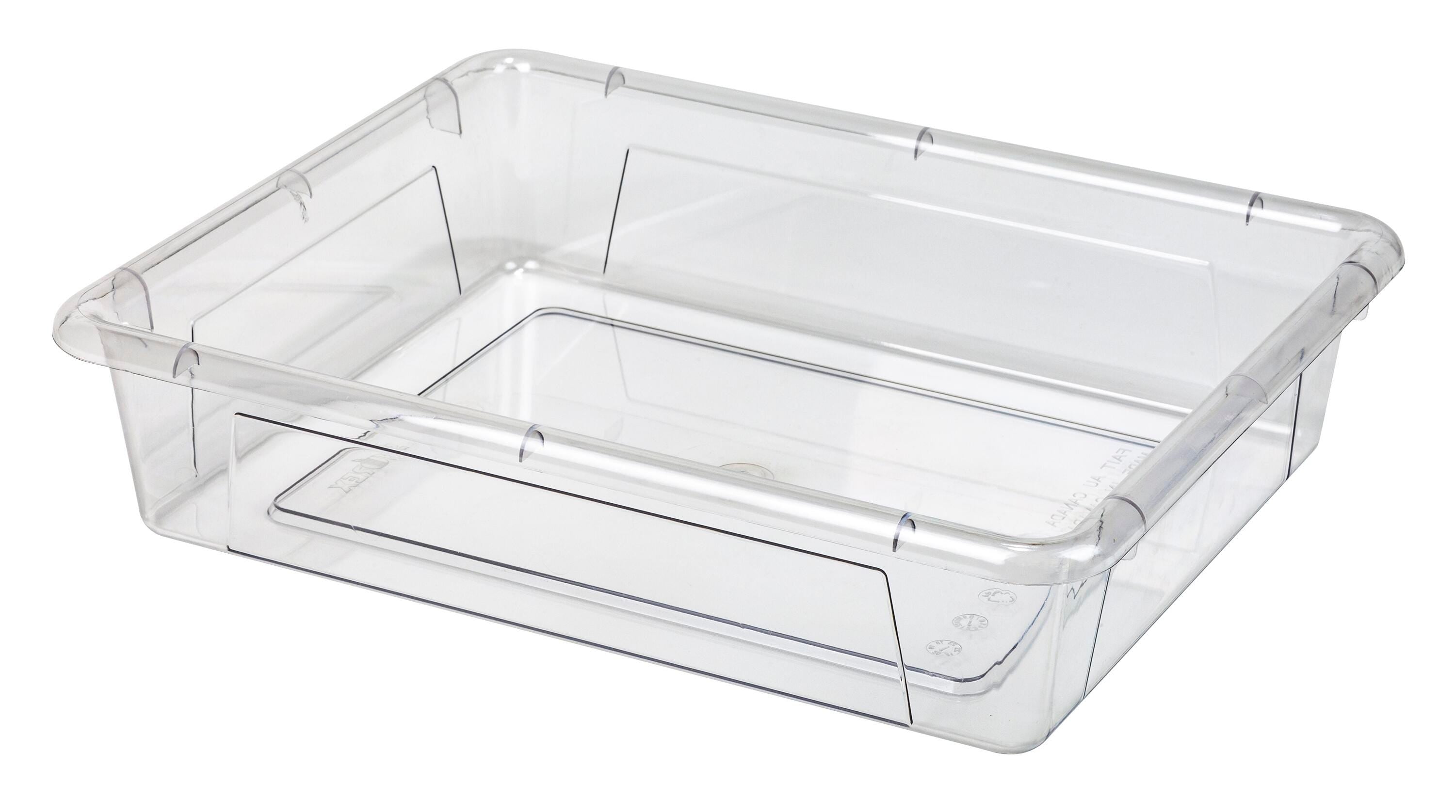SCHOOL SMART STORAGE TRAY - 10-3/4 X 13-1/4 X 3 INCHES - CLEAR - PACK OF 5