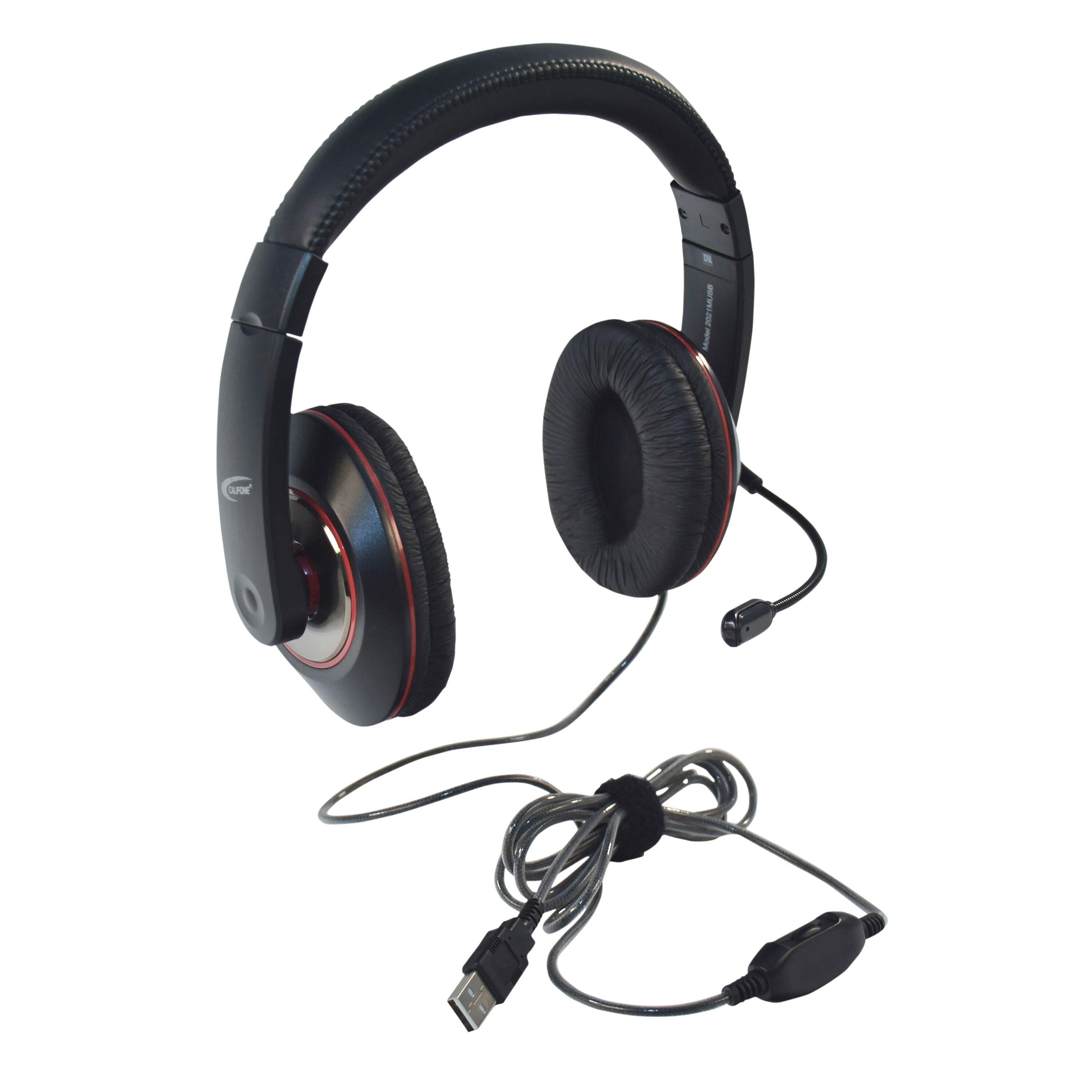 HEADSET DELUXE AMBIDEXTROUS - USB - BLACK - CALIFONE CALITUFF 2021MUSB - EACH