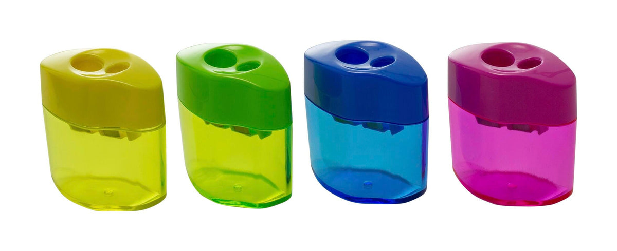 SHARPENER TWIN PENCIL/CRAYON ASST COLORS EACH