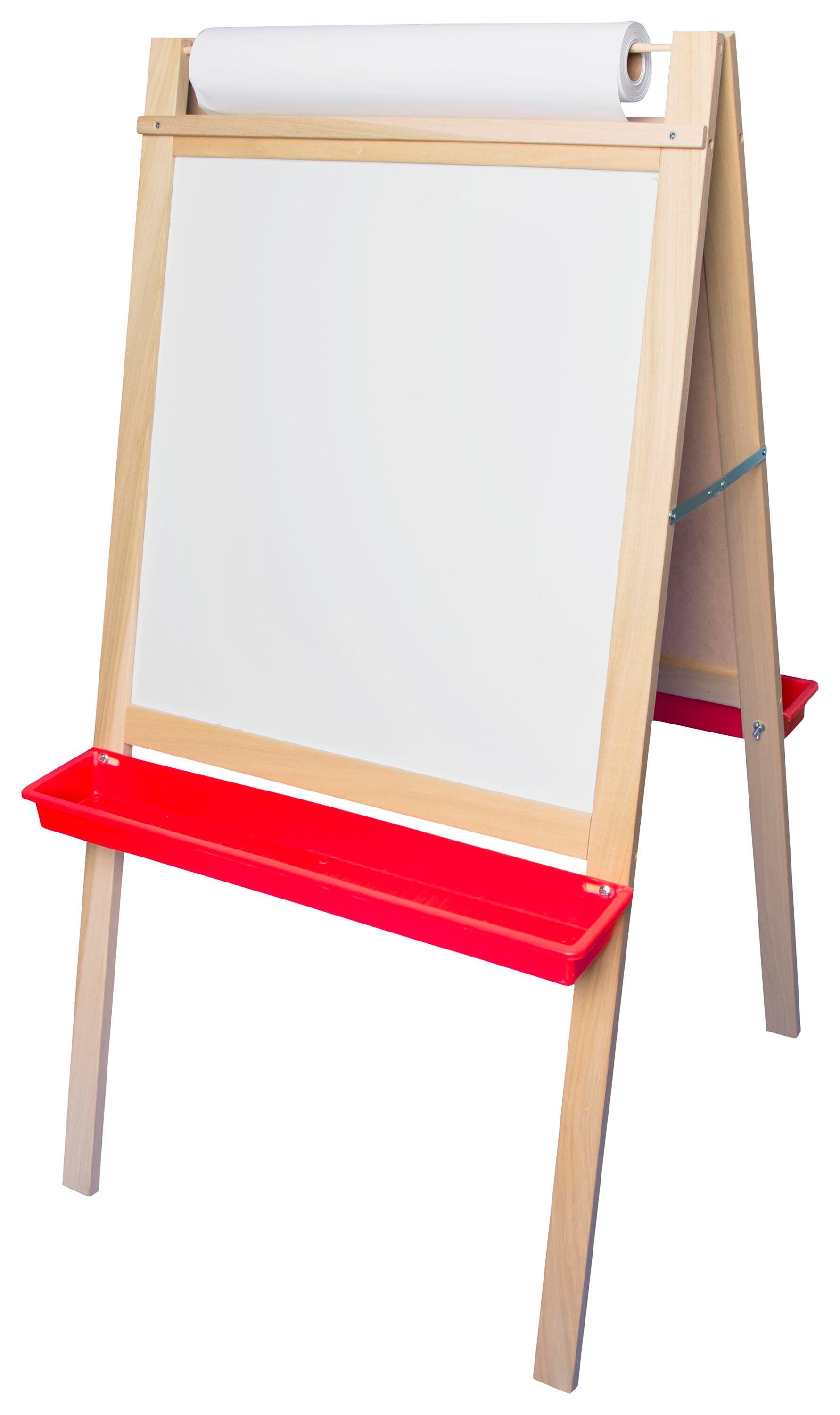 CRESTLINE DELUXE MAGNETIC PAPER ROLL EASEL - 24 X 24 X 48 INCHES - BLACK CHALK/DRY ERASE