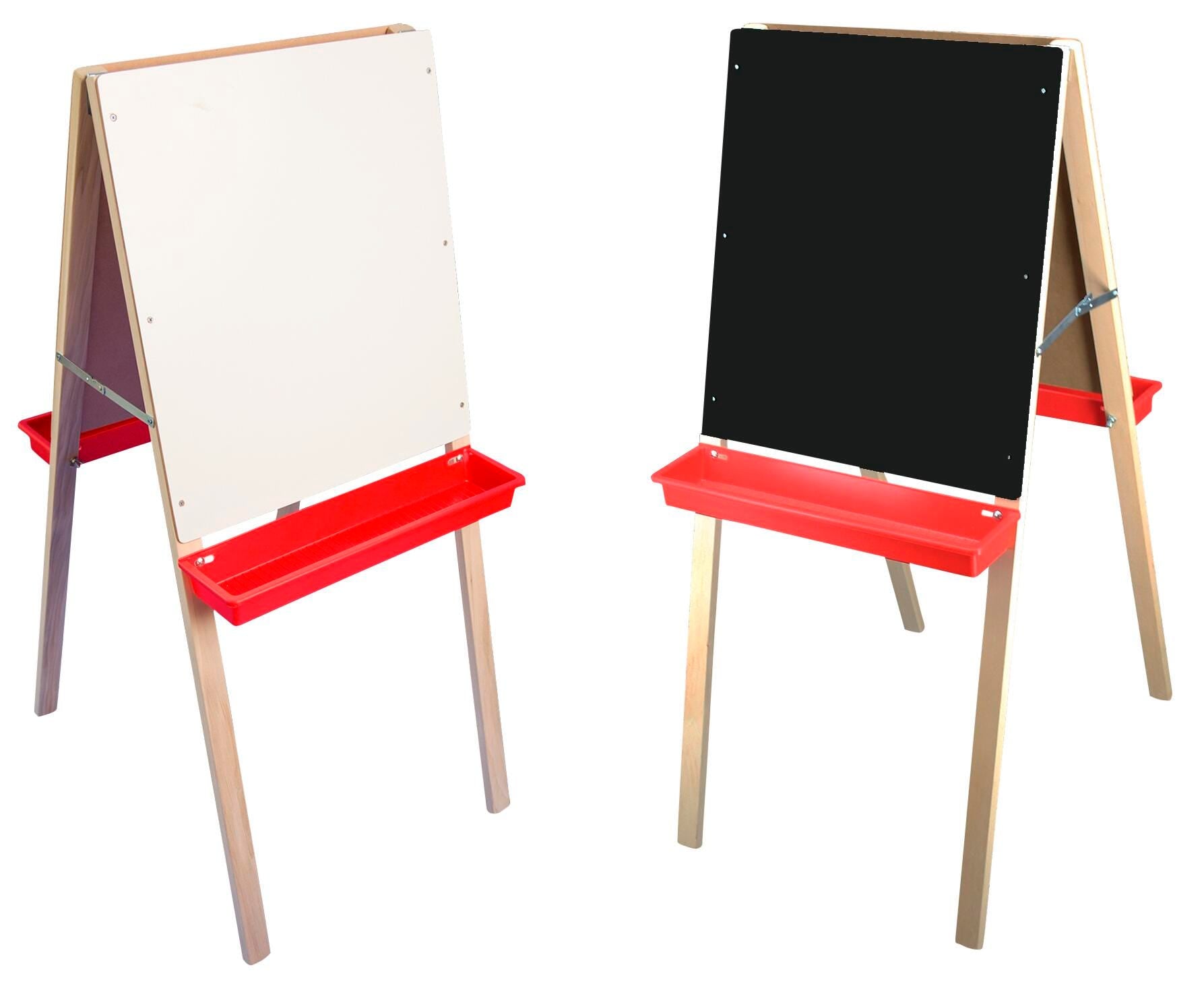 CRESTLINE CHILDS DOUBLE EASEL - 19 X 19 X 44 INCHES - BLACK CHALK/DRY ERASE