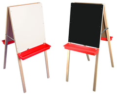 CRESTLINE CHILDS DOUBLE EASEL - 19 X 19 X 44 INCHES - BLACK CHALK/DRY ERASE
