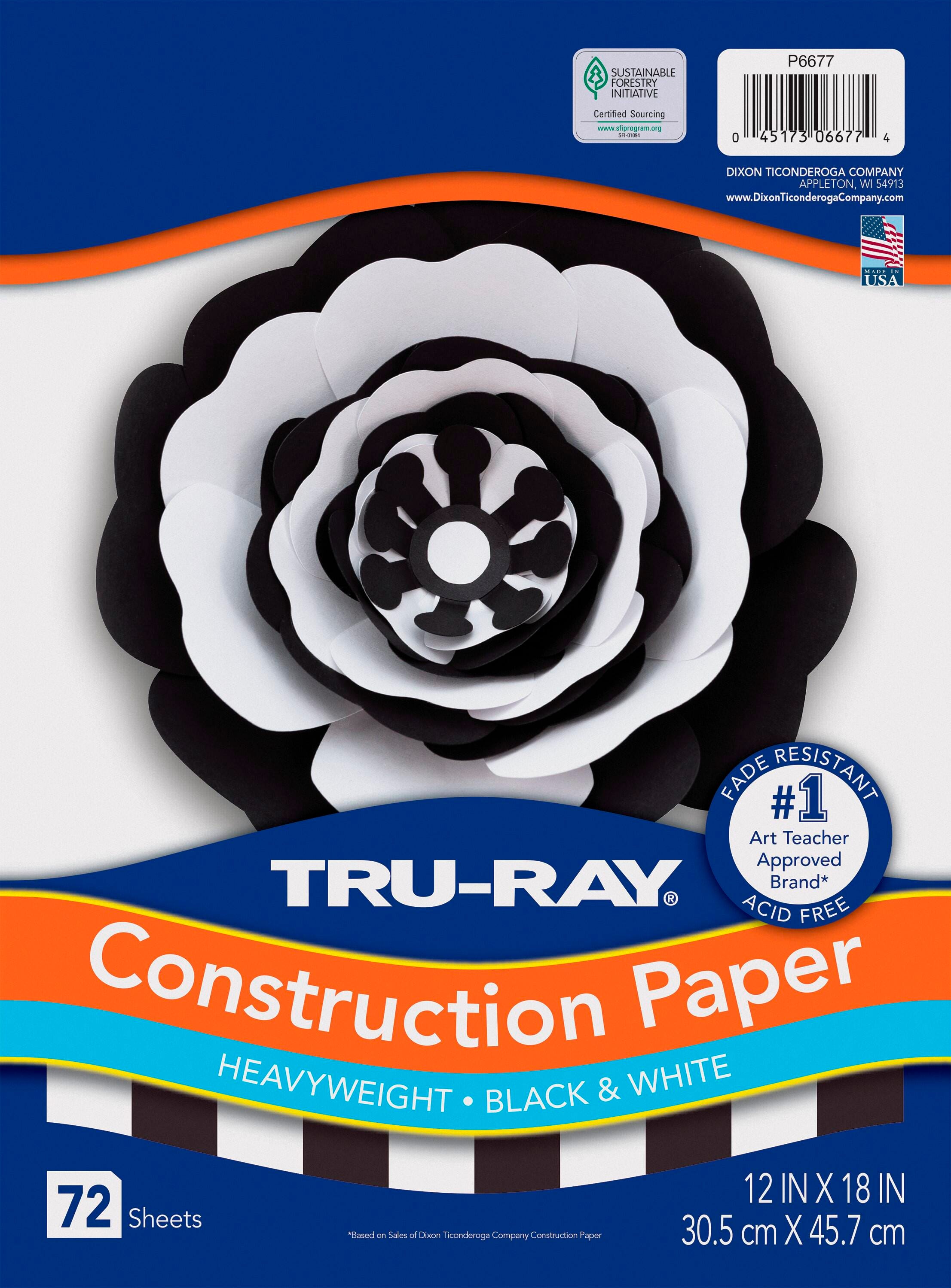 CONST PPR 12X18 BLK WHT TRURAY 72 SHTS