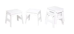 WOODEN STOOLS WHITE - SET OF 4