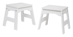 WOODEN STOOLS WHITE - SET OF 2