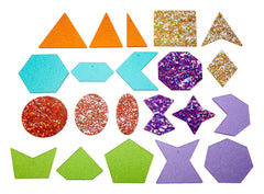 RAINBOW GLITTER SHAPES - SET OF 21