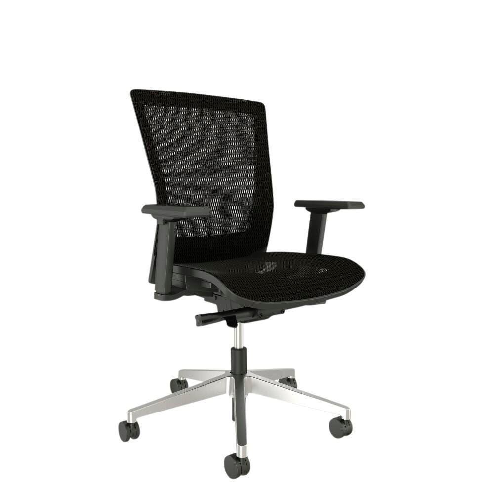 CHAIR - AFFORDABLE INTERIOR SYSTEMS - UPTON HIGH-BACK TASK CHAIR - 25 X 25 X 42 IN - BLACK COLOR - POLISHED FRAME