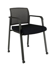 CHAIR - AFFORDABLE INTERIOR SYSTEMS - PAXTON SIDE CHAIR WITH CASTERS - 23 X 21 X 32 IN - BLACK SEAT AND BACK COLOR - BLACK FRAME COLOR