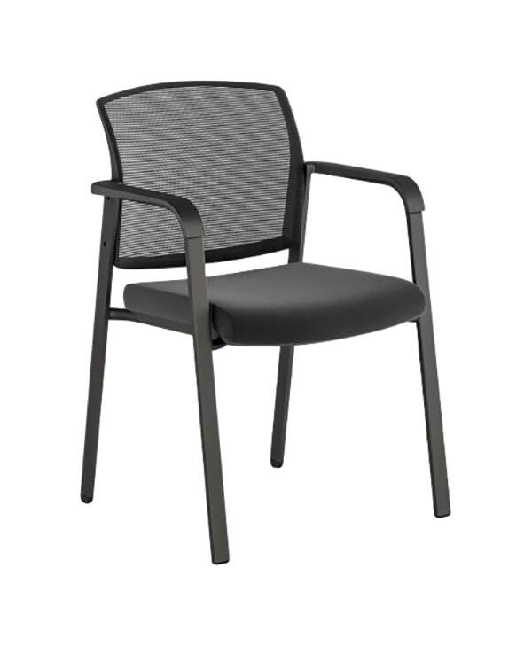 CHAIR - AFFORDABLE INTERIOR SYSTEMS - PAXTON SIDE CHAIR WITH GLIDES - 23 X 21 X 32 IN - BLACK SEAT AND BACK - BLACK FRAME COLOR