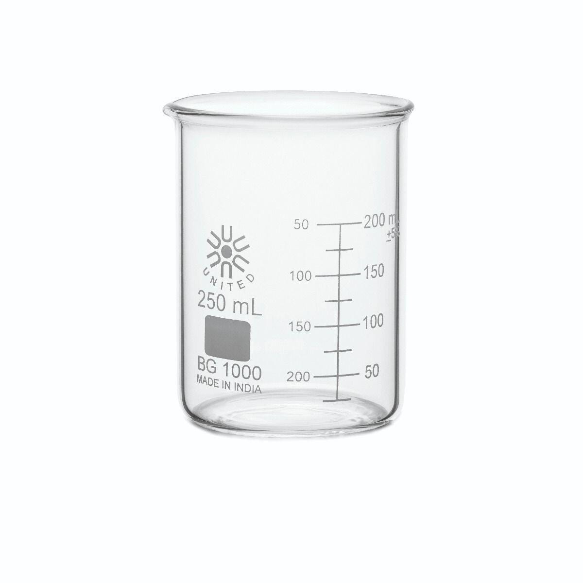 BEAKERS LOW FORM BOROSILICATE GLASS 250ML