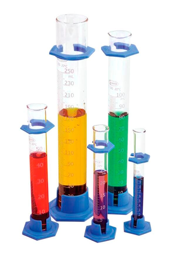 GRADUATED CYLINDERS BOROSILICATE GLASS PLASTIC BASE CLASS B 50ML