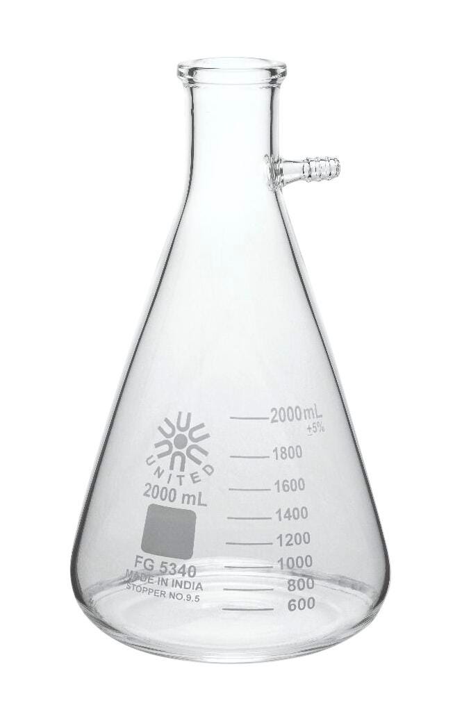 FILTERING FLASK BOROSILICATE GLASS 2000ML