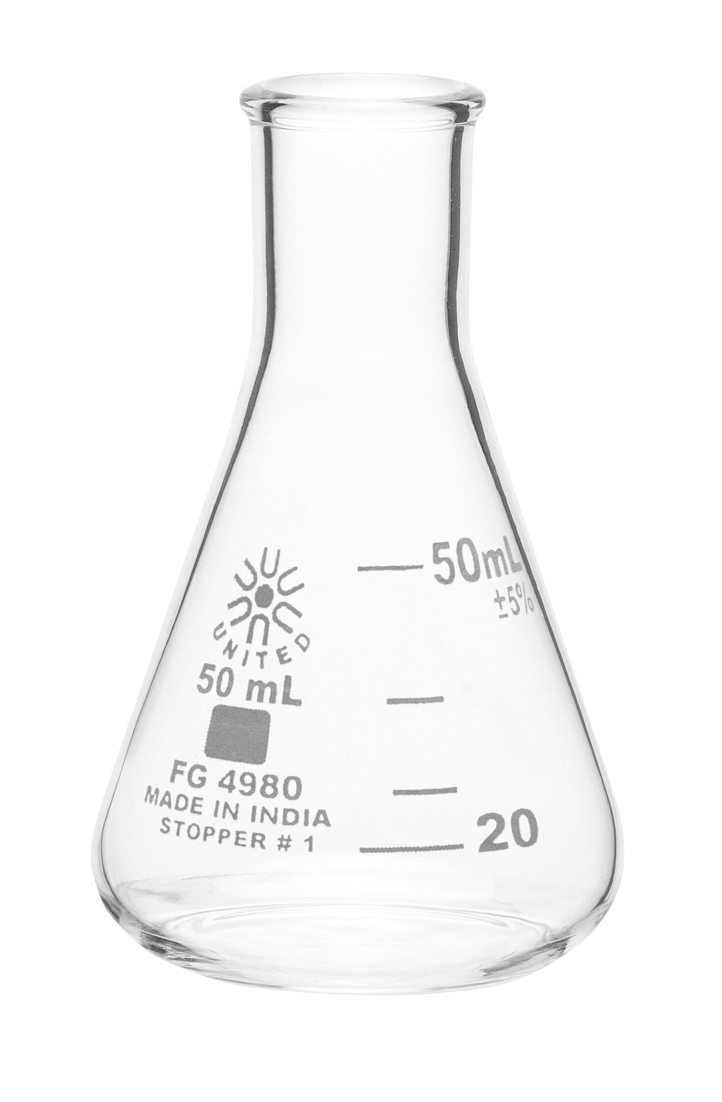 ERLENMEYER FLASK NARROW MOUTH BOROSILICATE GLASS 50ML