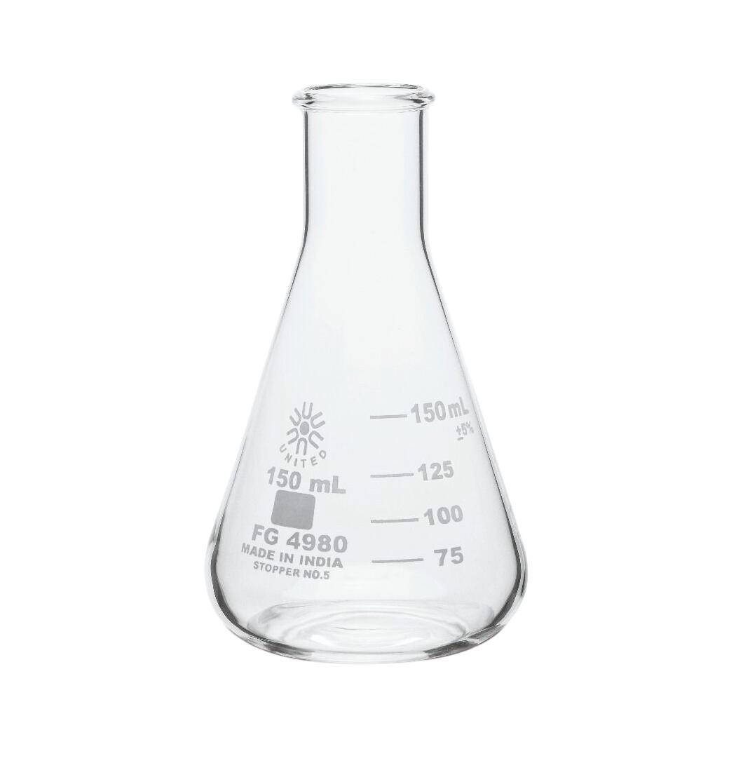 ERLENMEYER FLASK NARROW MOUTH BOROSILICATE GLASS 150ML