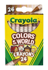 CRAYONS CRAYOLA COLORS OF THE WORLD STANDARD ASST COLORS SET OF 24
