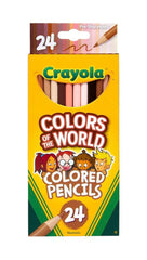 PENCILS COLORED CRAYOLA COLORS OF THE WORLD ASST COLORS SET OF 24